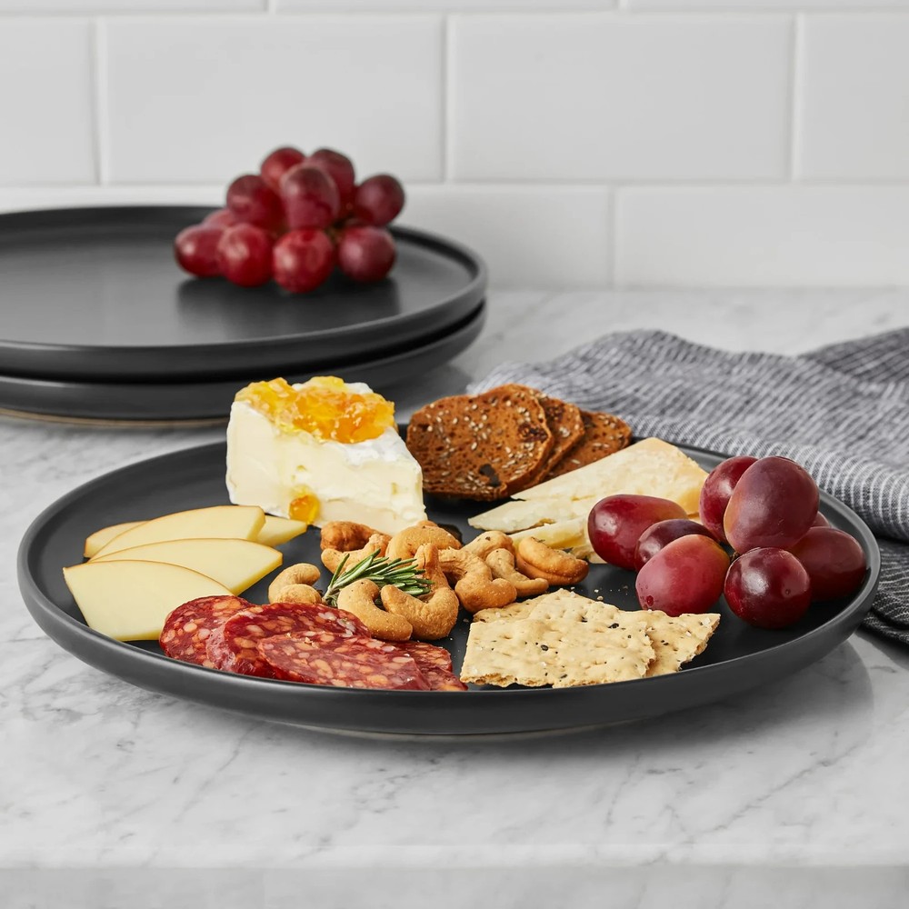 Mainstays Alessandra Matte Black Stoneware Dinner Plate 4 pack