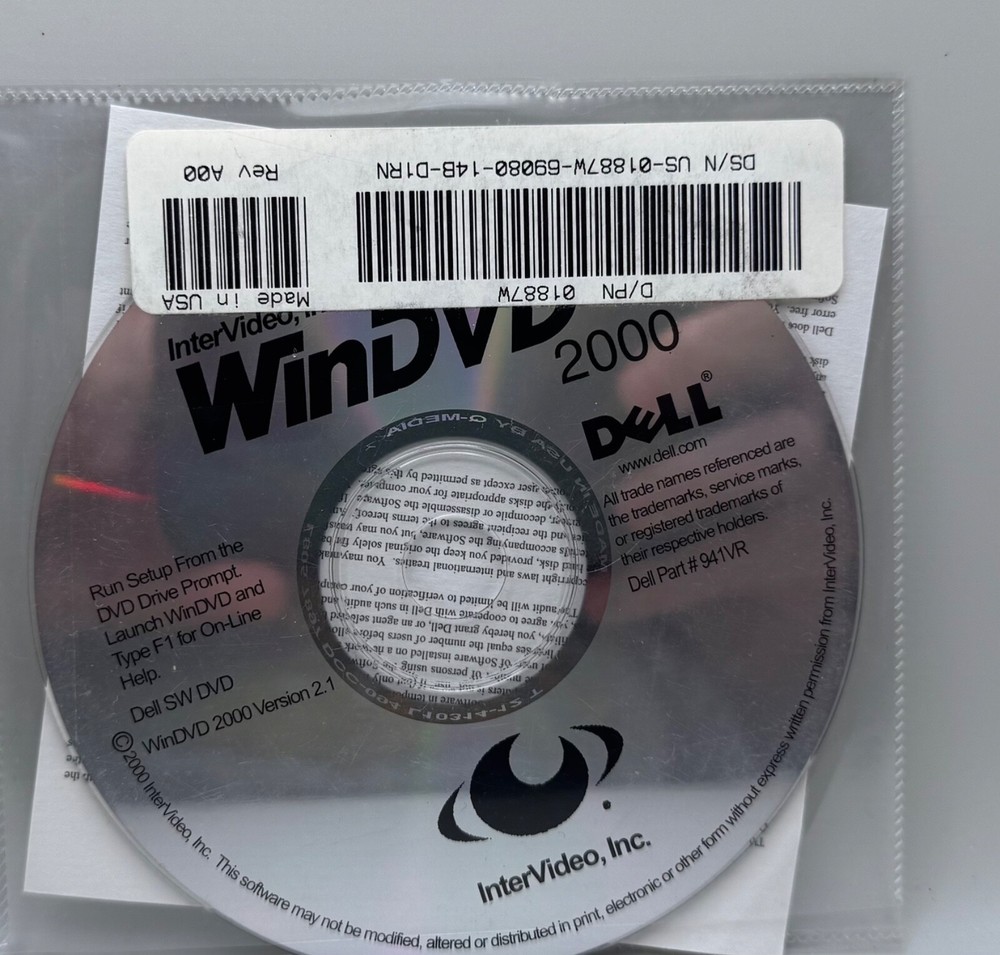 WinDVD 2000 (PC, 2000, InterVideo) software CD