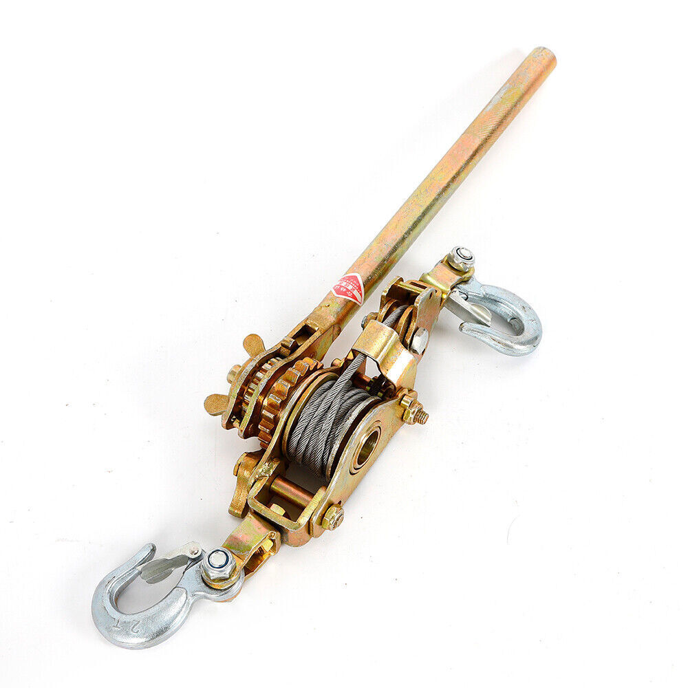 Heavy Duty Hand Puller 2TON Winch Pull Hoist Come Along Cable Lever Tool 4400LB
