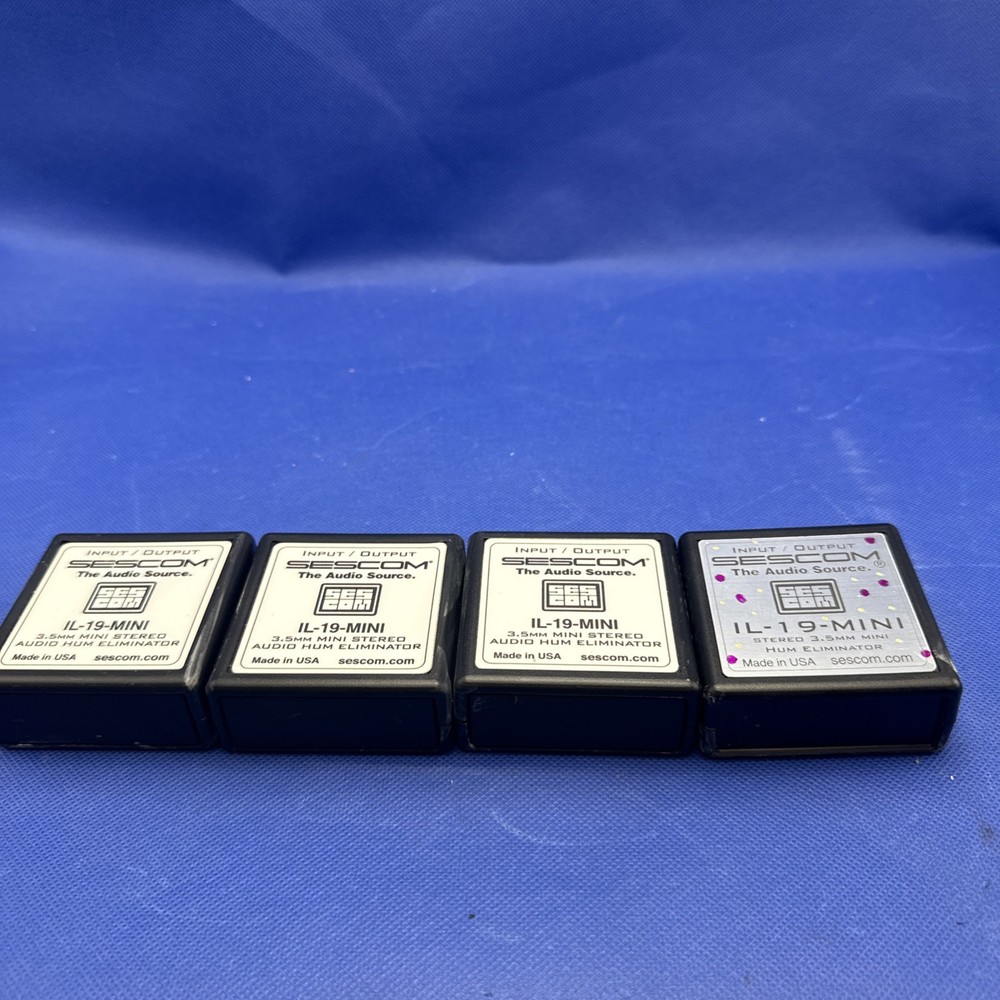 Quantity 4 Sescom IL-19-MINI 3.5mm Stereo Mini I/O Hum Eliminator