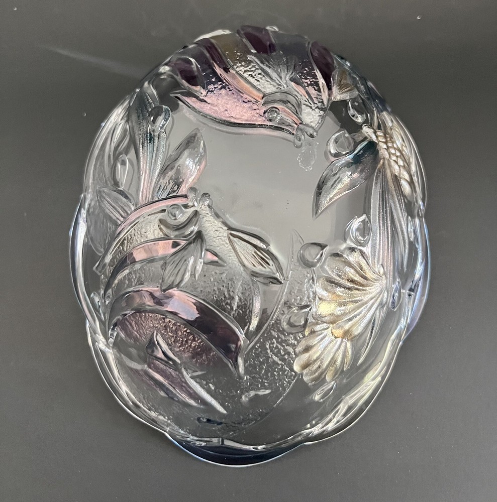 Mikasa’s 1970s Multicolor Etched Crystal Oval Bowl