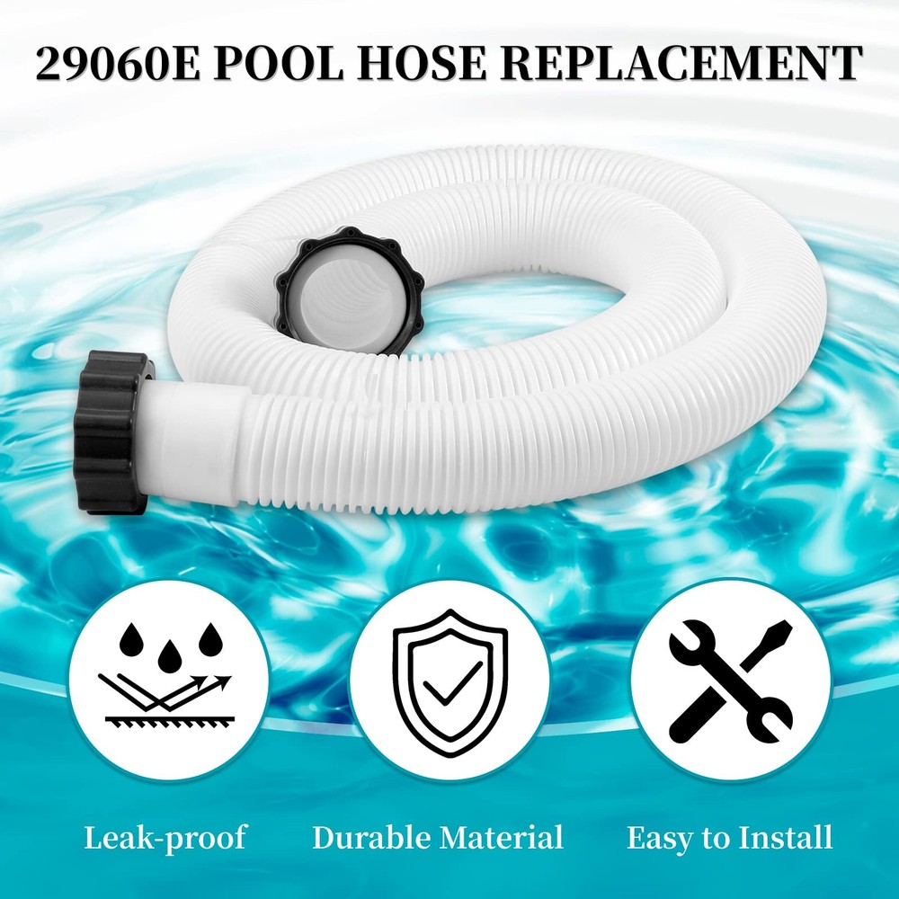 29060E Pool Pump Replacement Hoses for Above Ground White 2-Pack 1.5"x59"