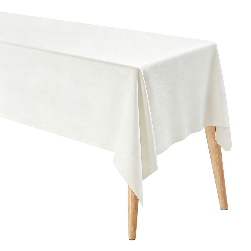 160x250cm Rectangle Tablecloth, Thickened Polyester Table Cloth Beige White