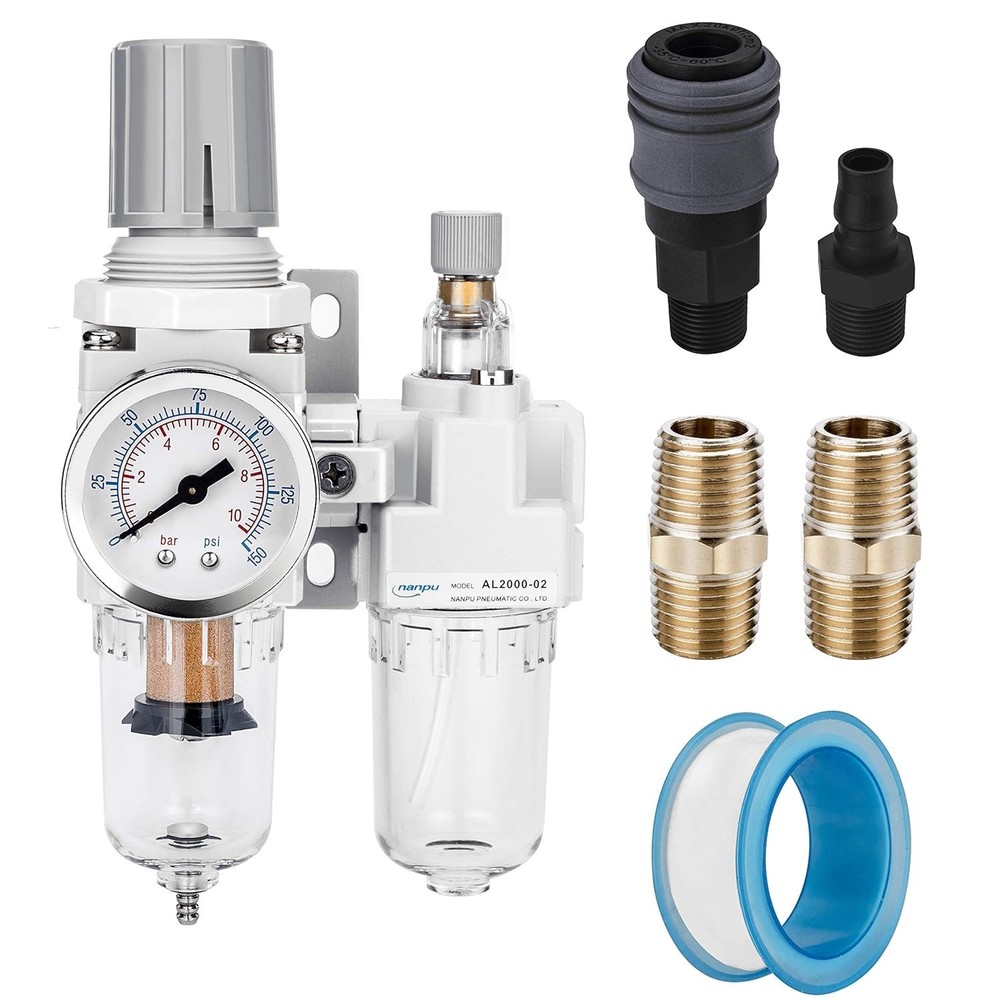 Compact 1/4" NPT Air System with Semi-Auto Drain and Easy Installation Features