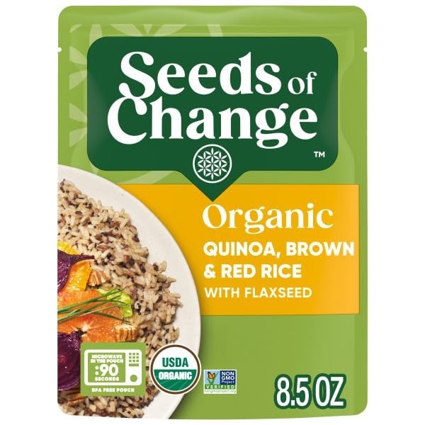 6-Pack Organic Flaxseed Quinoa & Rice Blend - Quick 90-Second Meal Solution