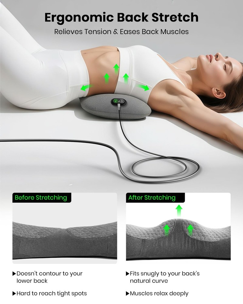 Triple Fusion Back Massager with Stretching, Black-Basic, Black-basic