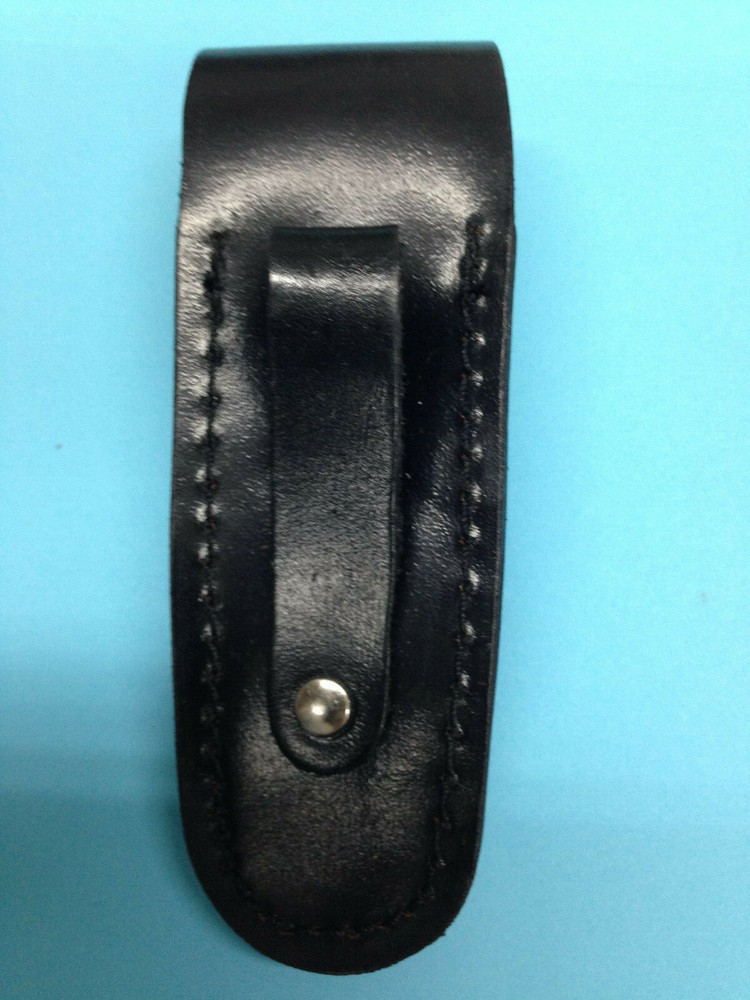 Medium Black Leatherette Knife Pouch/Carrying Case w/Belt Loop and Snap Button