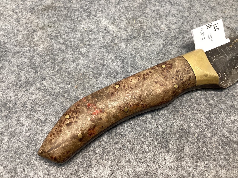 M. ANTONY Mark Antony Handmade Damascus Knife 9" Blade