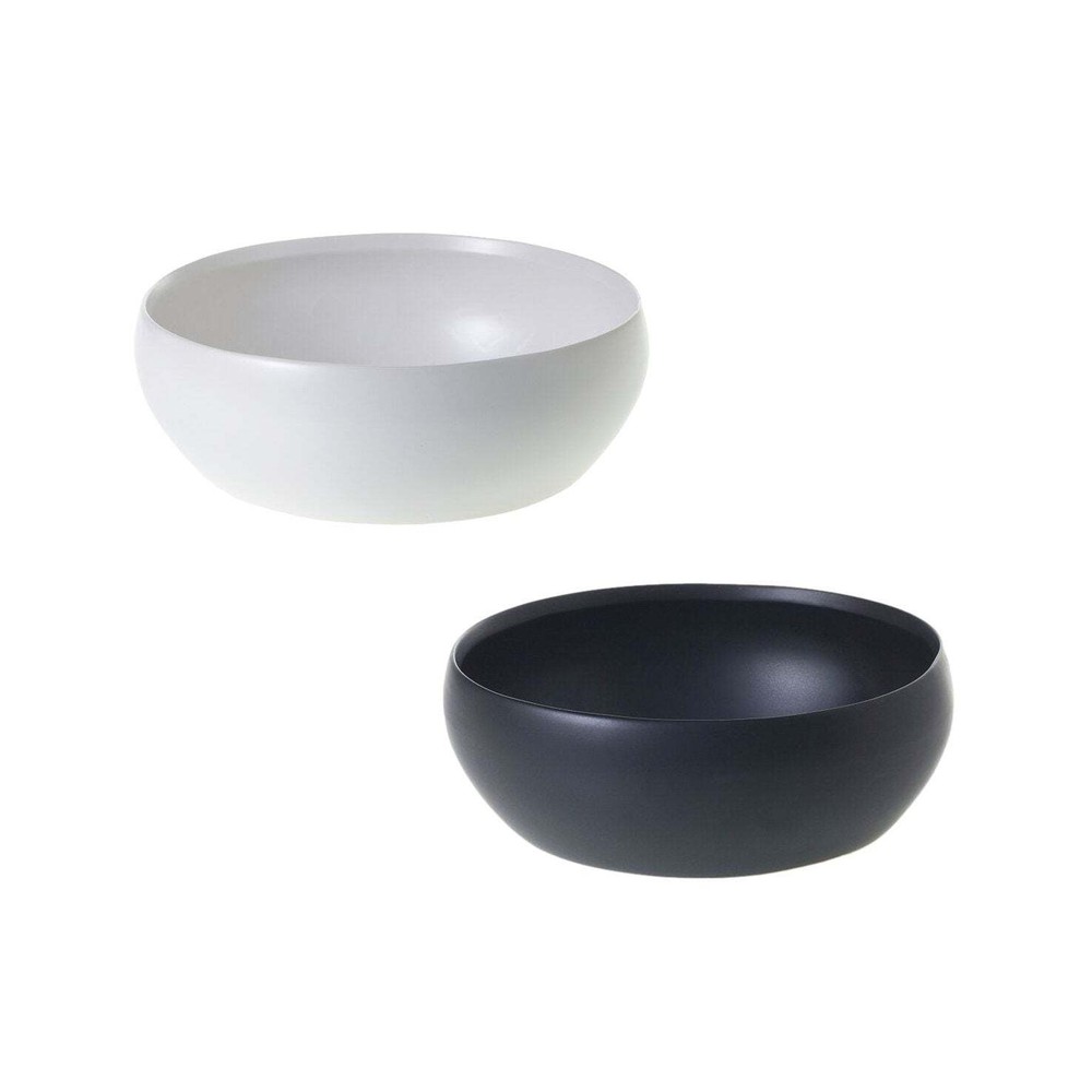 Round Black or White Low Bowl Planter for Plants
