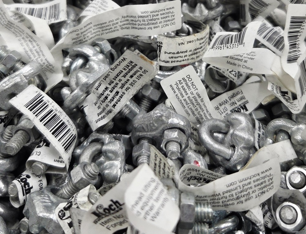 1/8'' galvanized forged wire rope clips 12pk