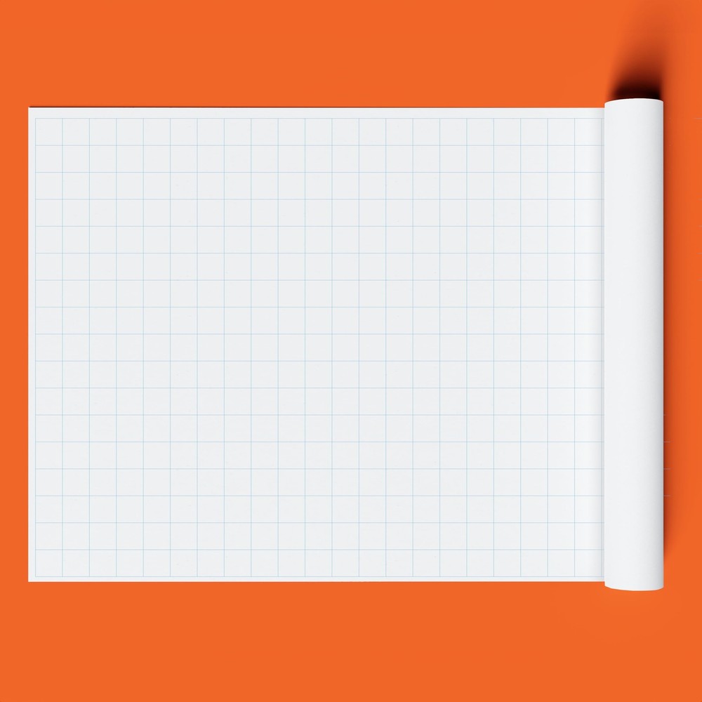 Geyer 36"x120" Large Blue Grid 2" Graph Paper Roll for Plotting/Drawing