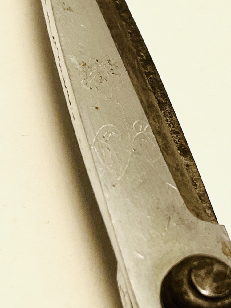 Vintage Shears Pruner Scissors Signed Characters Chrome Floral Tree Clippers
