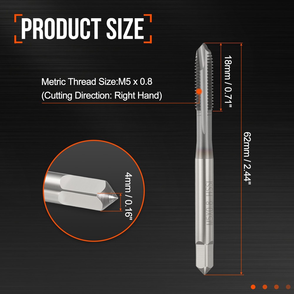 M5x0.8 Spiral Point Plug Threading Tap TICN Screw Tapping