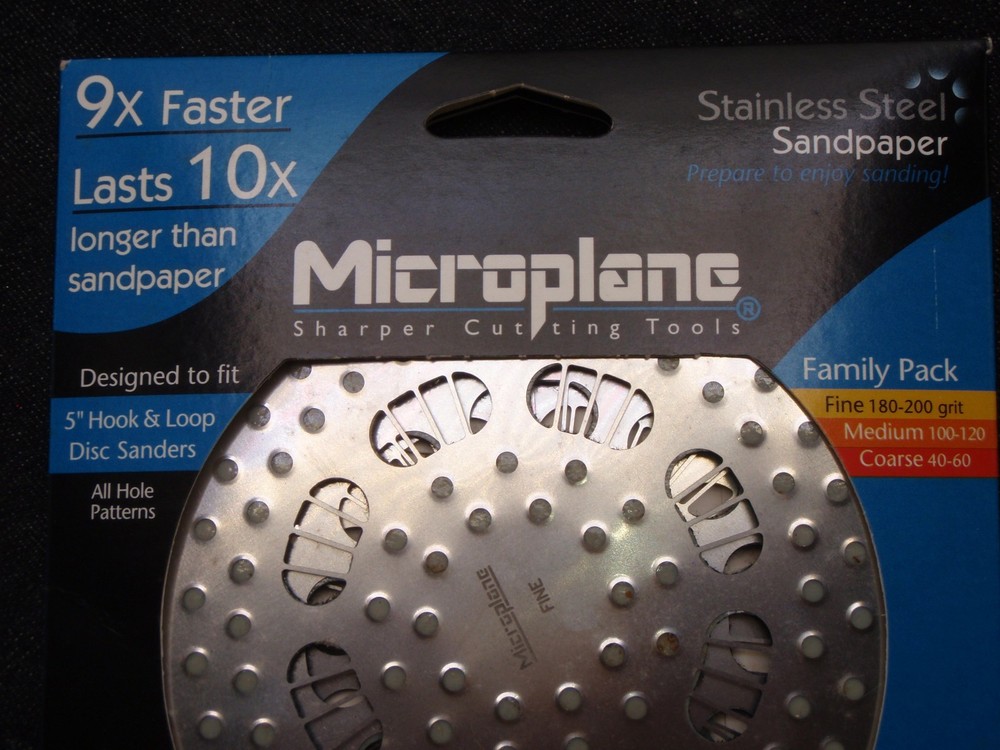 Microplane Stainless Steel Sandpaper (pack of 3) 5" Hook & Loop