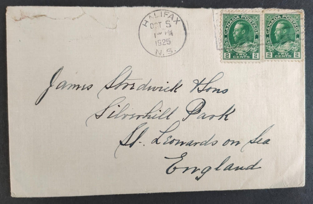 CANADA 5 OCTOBER 1925 MAIL TO ENGLAND (JF)