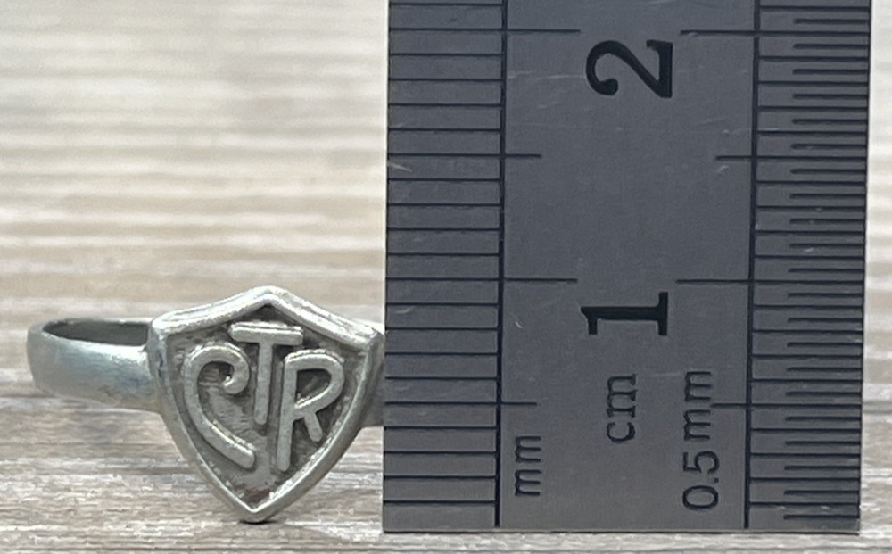 Vintage LDS Mormon Religious Motto CTR 'Choose The Right' Ring Shield Adjustable