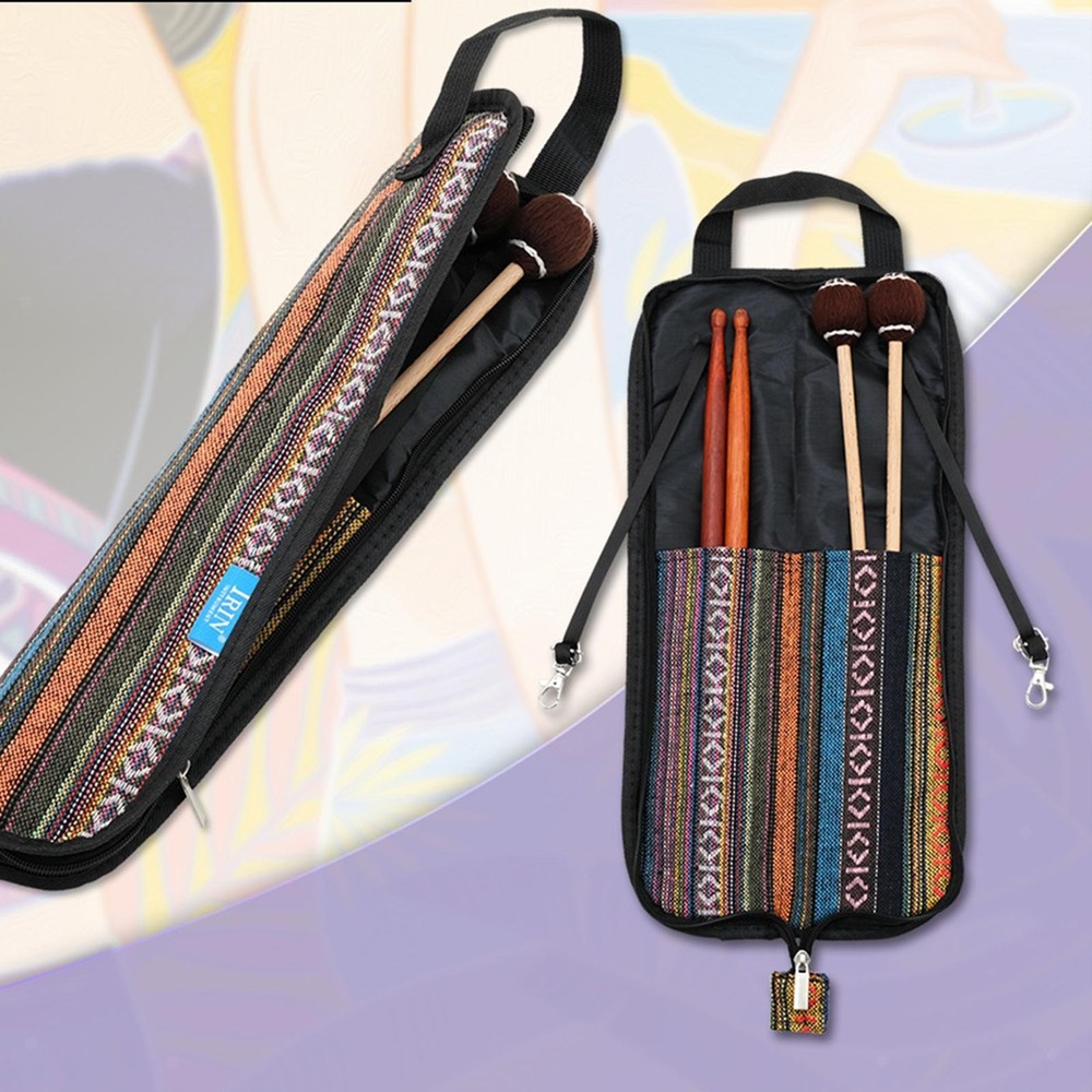 Printed Drumsticks Bag Holder with Floor Tom Hooks Percussion Accessories