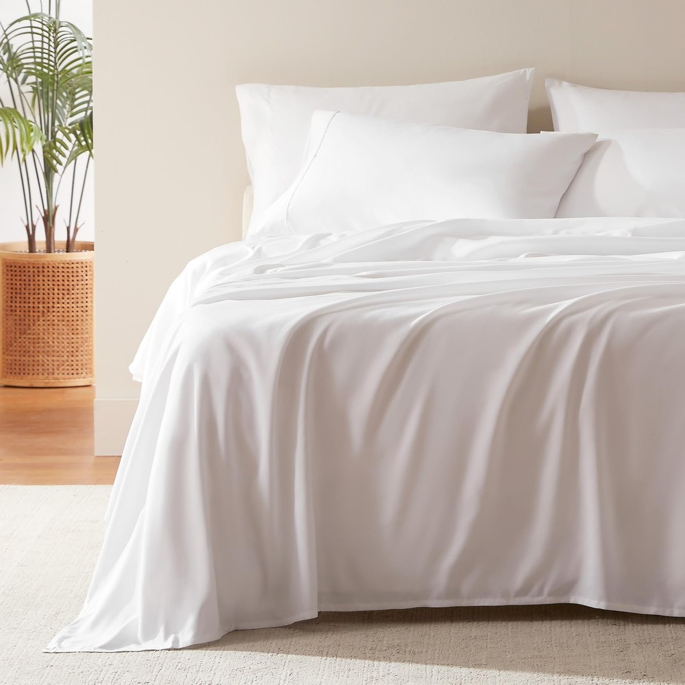 SLEEP ZONE Nanotex® Super Soft Cooling Full Size Bed Sheets Set 4 Piece - Easy C
