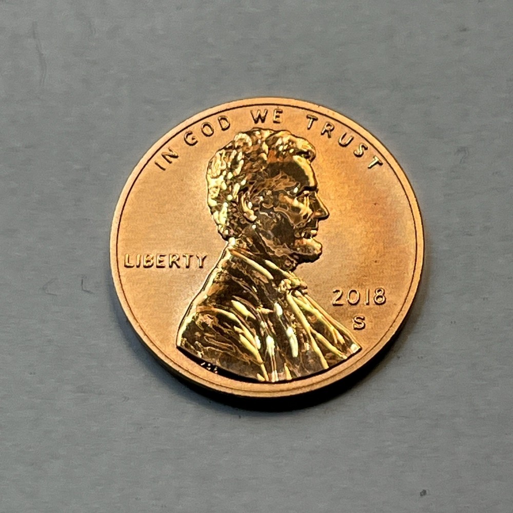 Scarce 2018-S Reverse Proof Lincoln US 1c Shield Cent Special Finish Penny