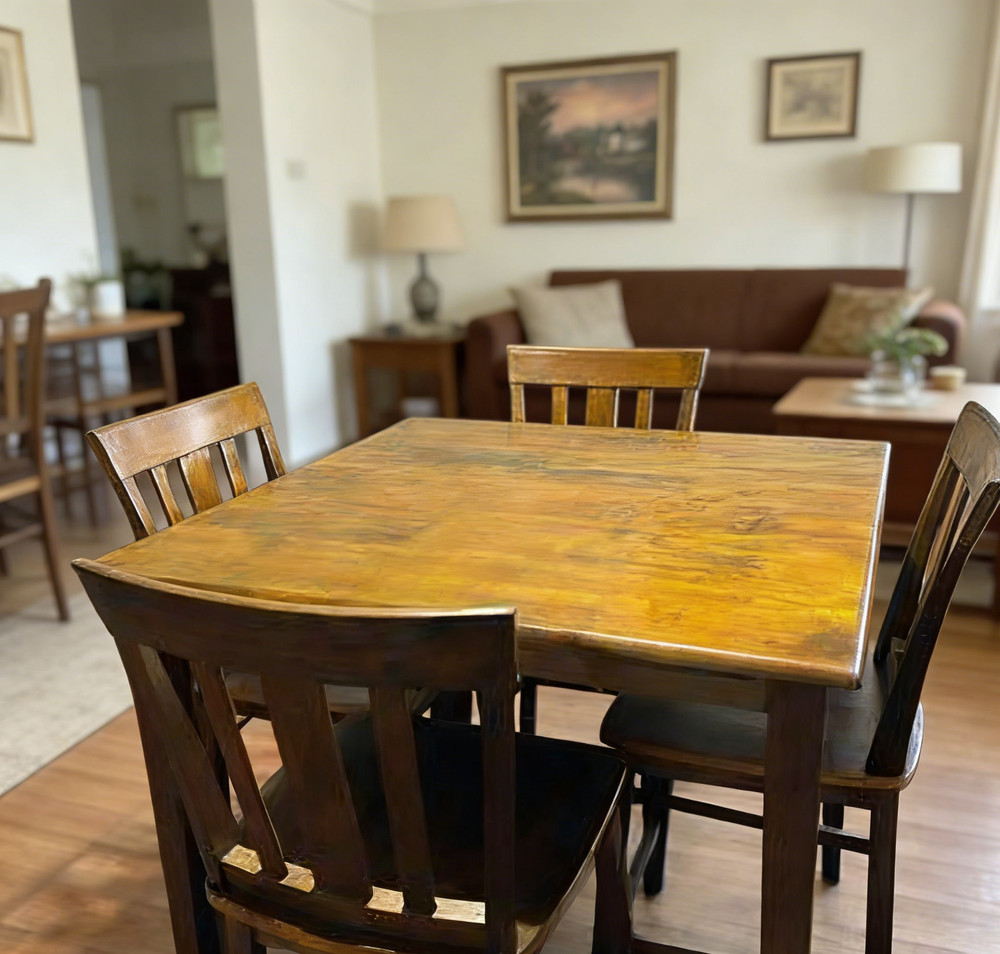 NEW 5 Piece Counter Height Dining Set, Solid Wood Cherry Kitchen Table 4 Chairs