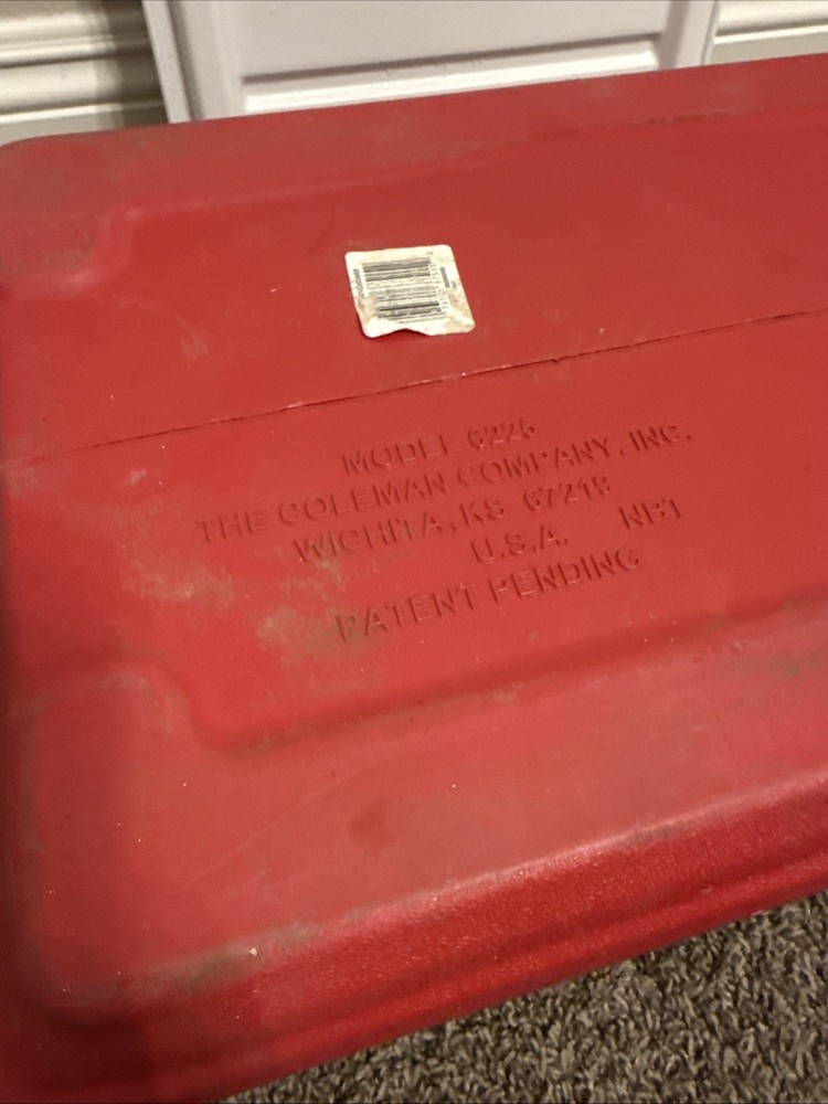 Red Coleman Party Stacker 24 Can Cooler Stackable Ice Chest Model 6225 Clean