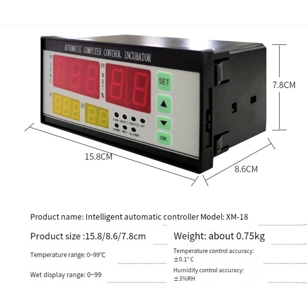 XM-18 Intelligent Digital Incubator Controller, Multifunctional Temp8903