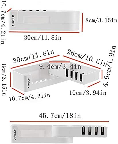 Adhesive Shower Caddy with Hooks Expandable Bathroom Storage Shelf