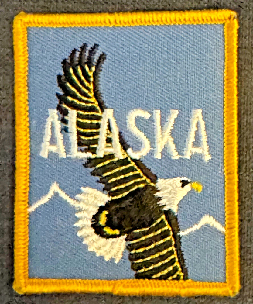Alaska Travel Patch Unsewn Flying Bald Eagle