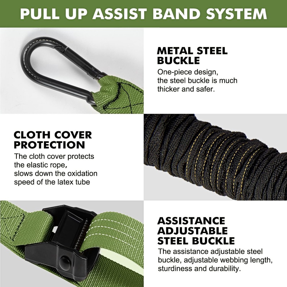 HPYGN Pull Up Assistance Bands, Heavy Duty Pull Up Bands, Height Adjustable S...