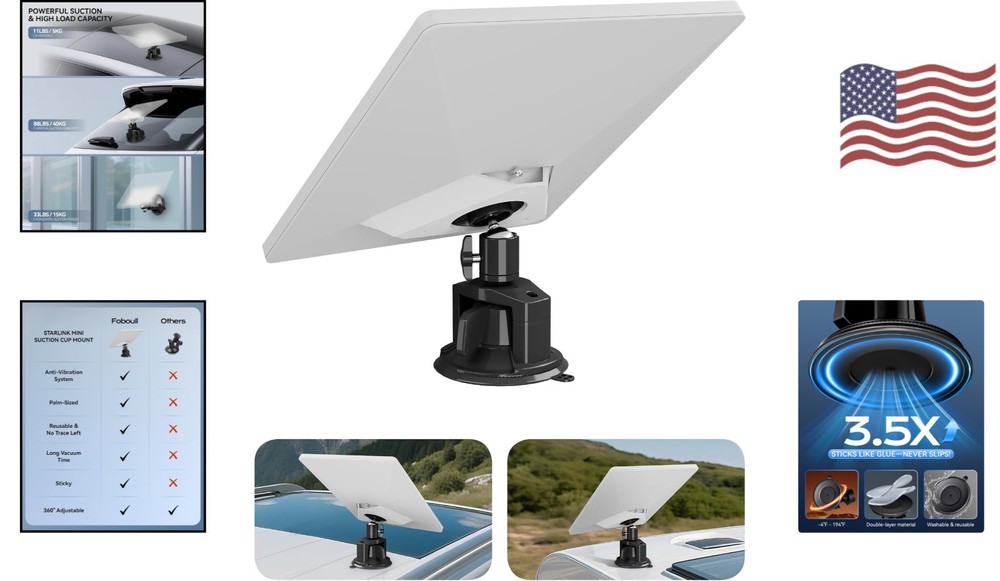 3.5X Stronger Starlink Mini Mount - Versatile Suction Cup for Windows & Roofs
