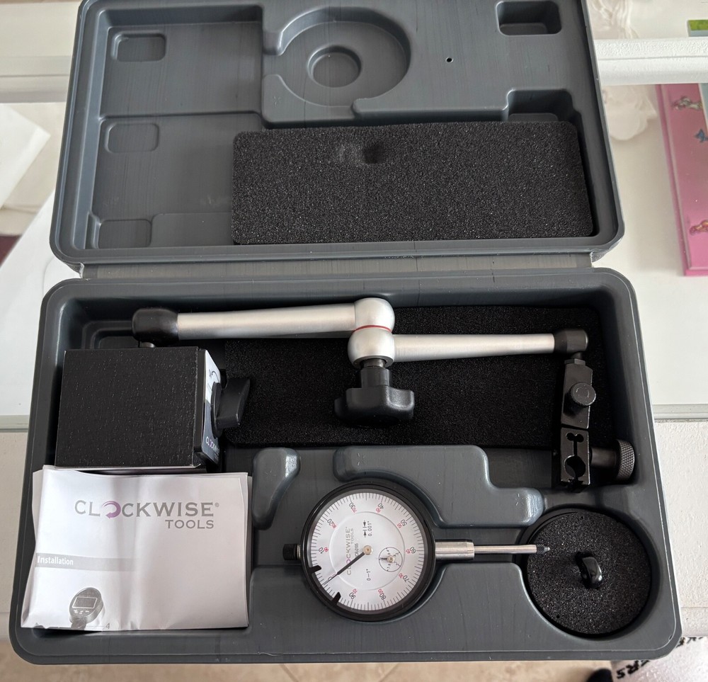 Clockwise Tools Dial Indicator with Magnetic Base Holder Stand, DICR-0105