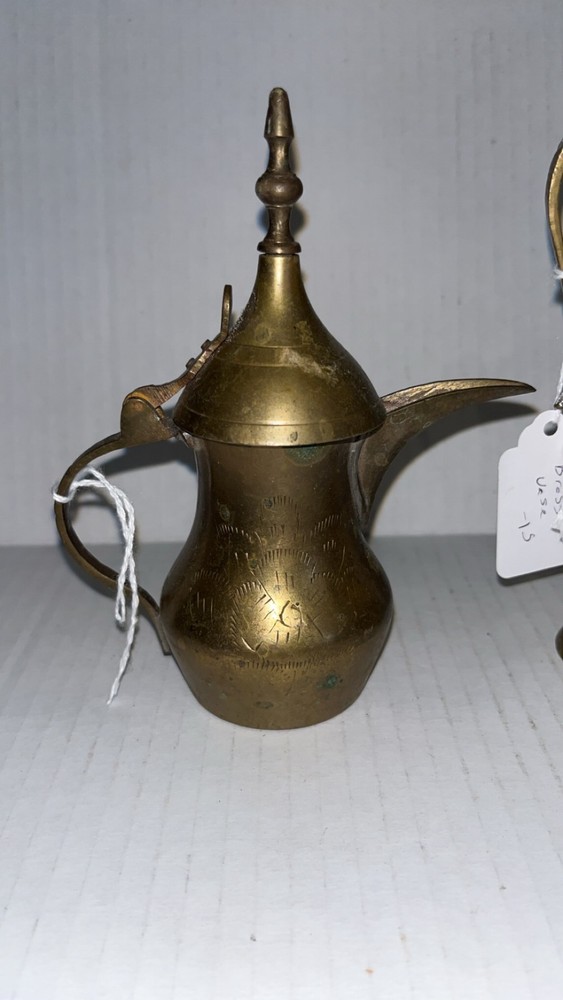 vtg 3 solid brass india vase coffee pot ornate design gorgeous