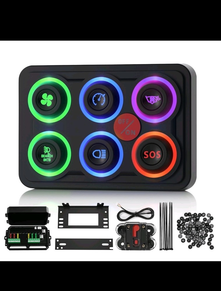 MaySpare Switch Panel Upgraded Multicolored Toggle Momentary Pulse Switch...