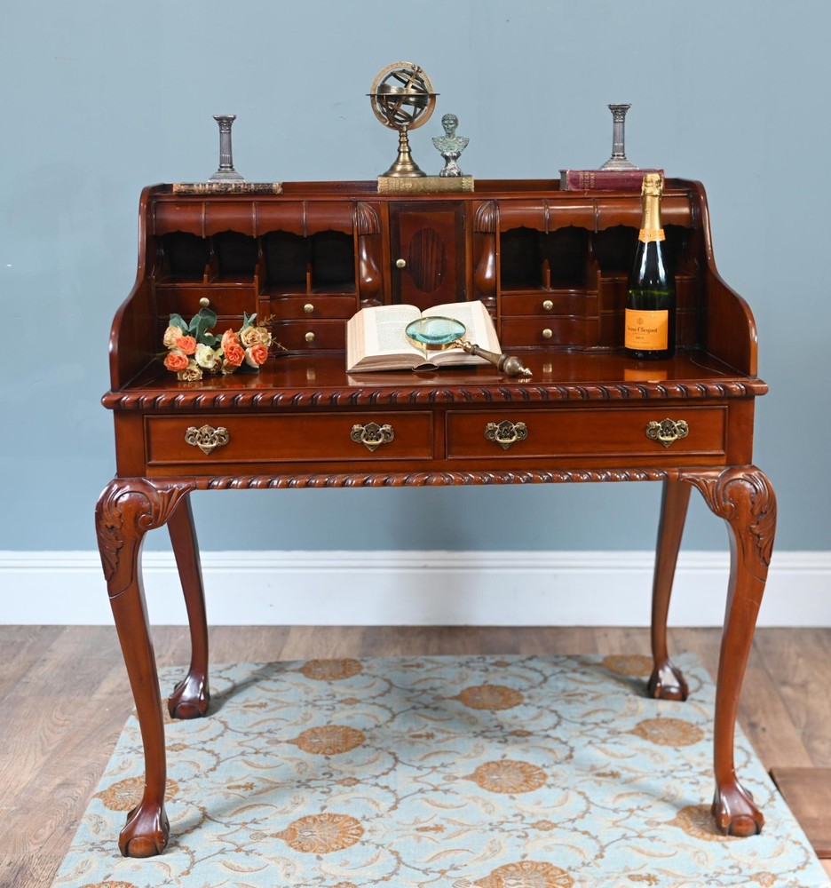 Chippendale Desk Mahogany Writing Table Bureau