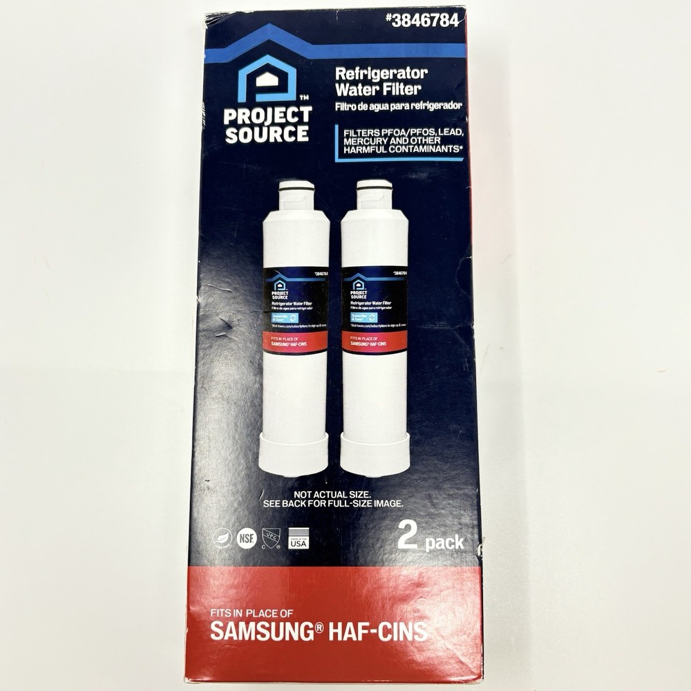 Project Source 3846784 S-2-2 Fridge Water Filter FOR Samsung HAF-CINS - 2 Pack