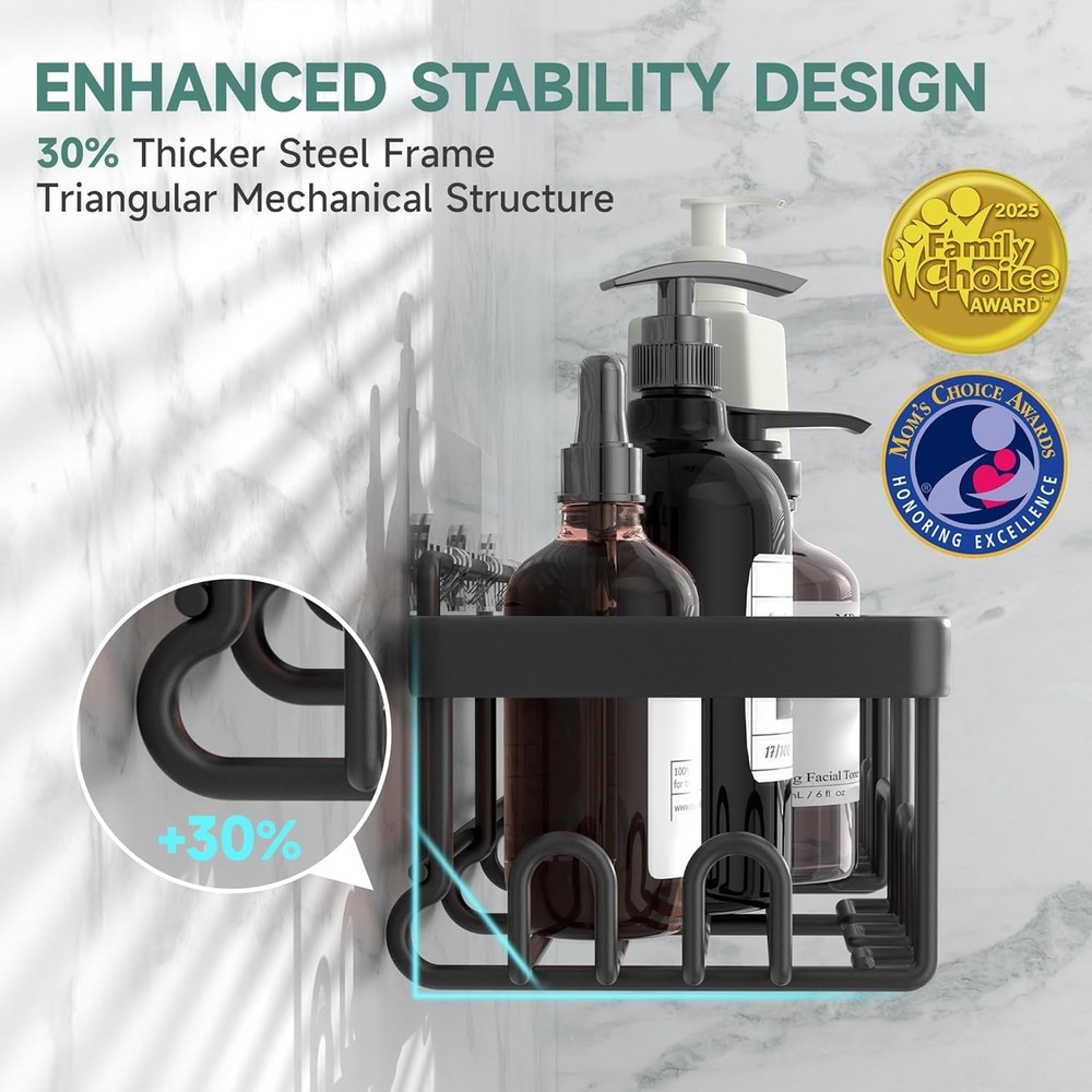 Shower Caddy 6 Pack Advanced Rustproof Design No Drilling Adhesive Shelve