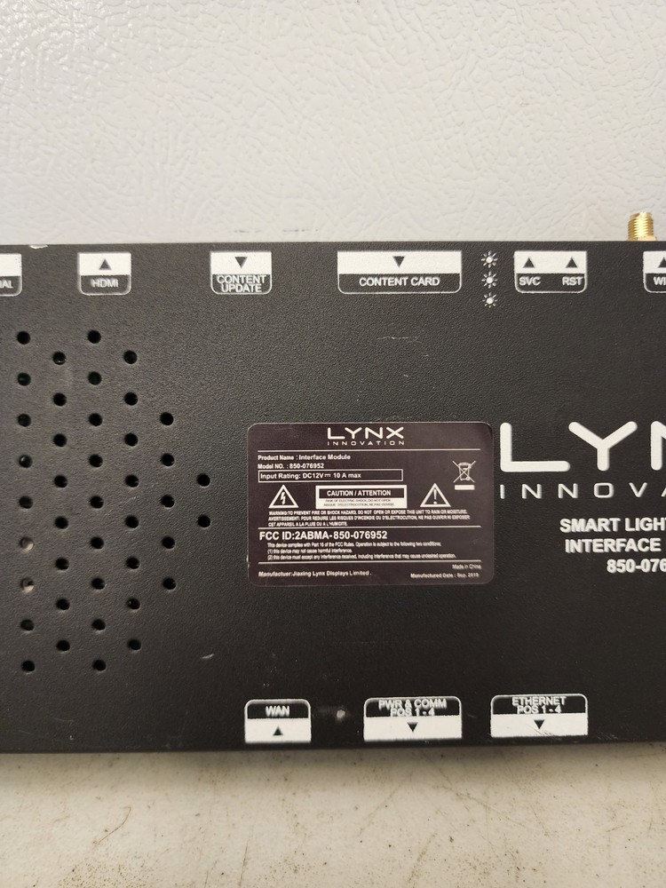 Lynx Innovation 850-076952 Smart Lighting Bay Interface Module BrightSign