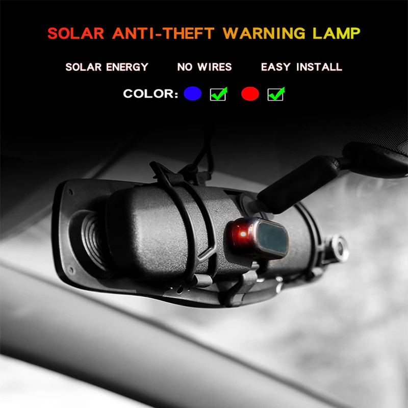 LED Warning Light Fake Solar Power Alarm Lamp Security System Warning