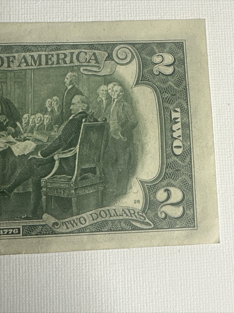 1976 Chicago B Cutting Error Uneven Border $2 Bill