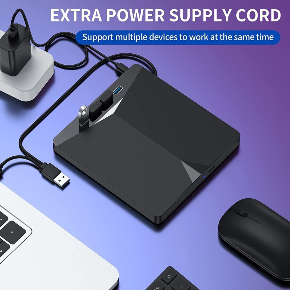 Portable External CD DVD Drive PC Laptop Burner Reader Writer USB 3.0