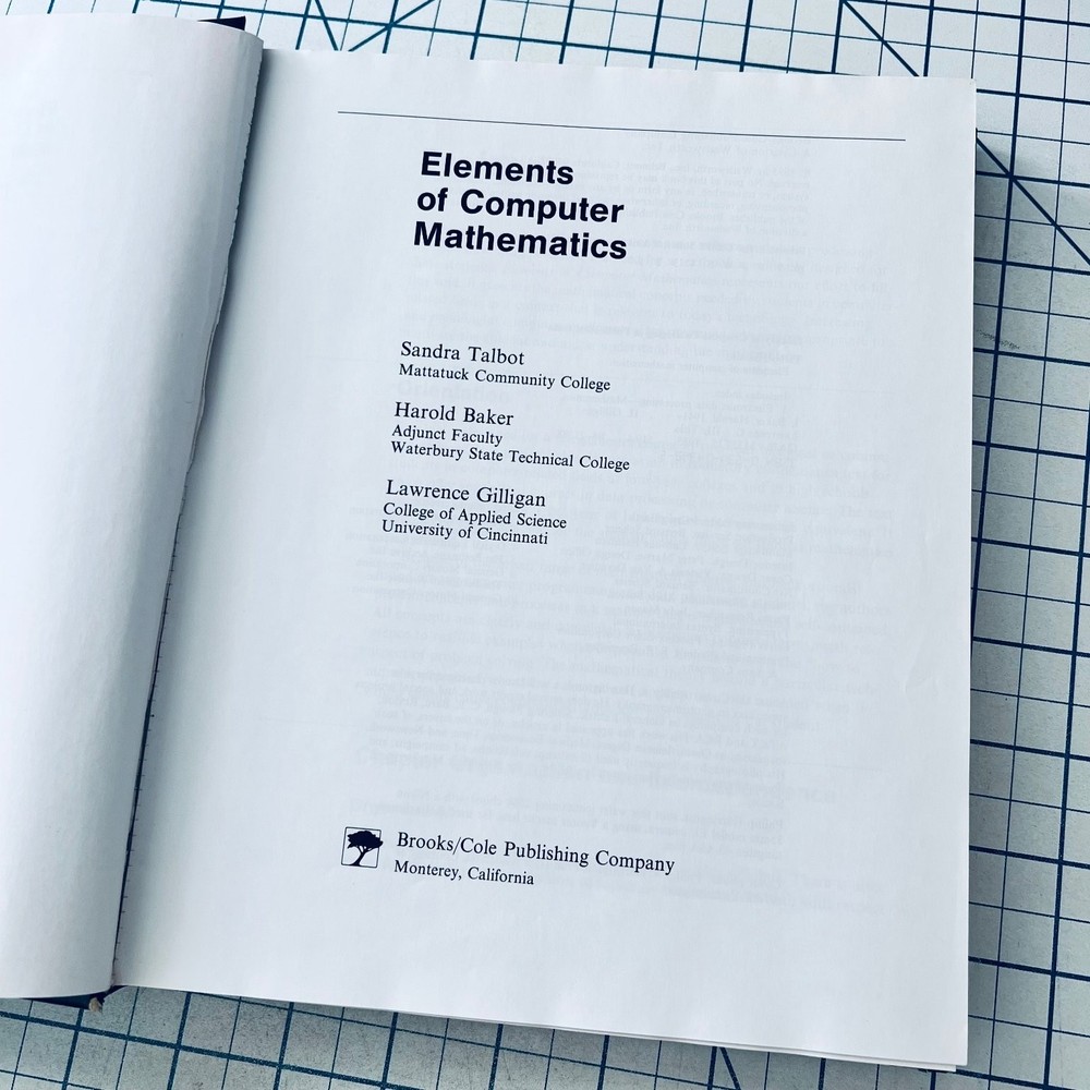 Elements of Computer Mathematics Talbot 1985 Vintage Computer Computing Science