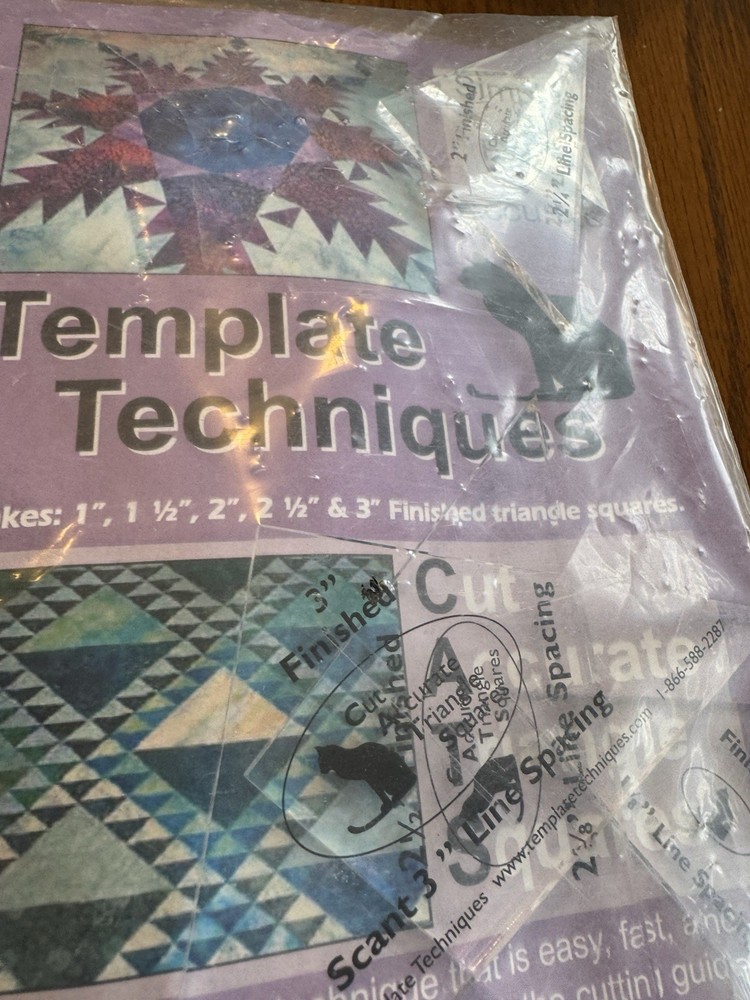 Triangles for accurate cutting great for quilting NEW Sealed Template Technics B