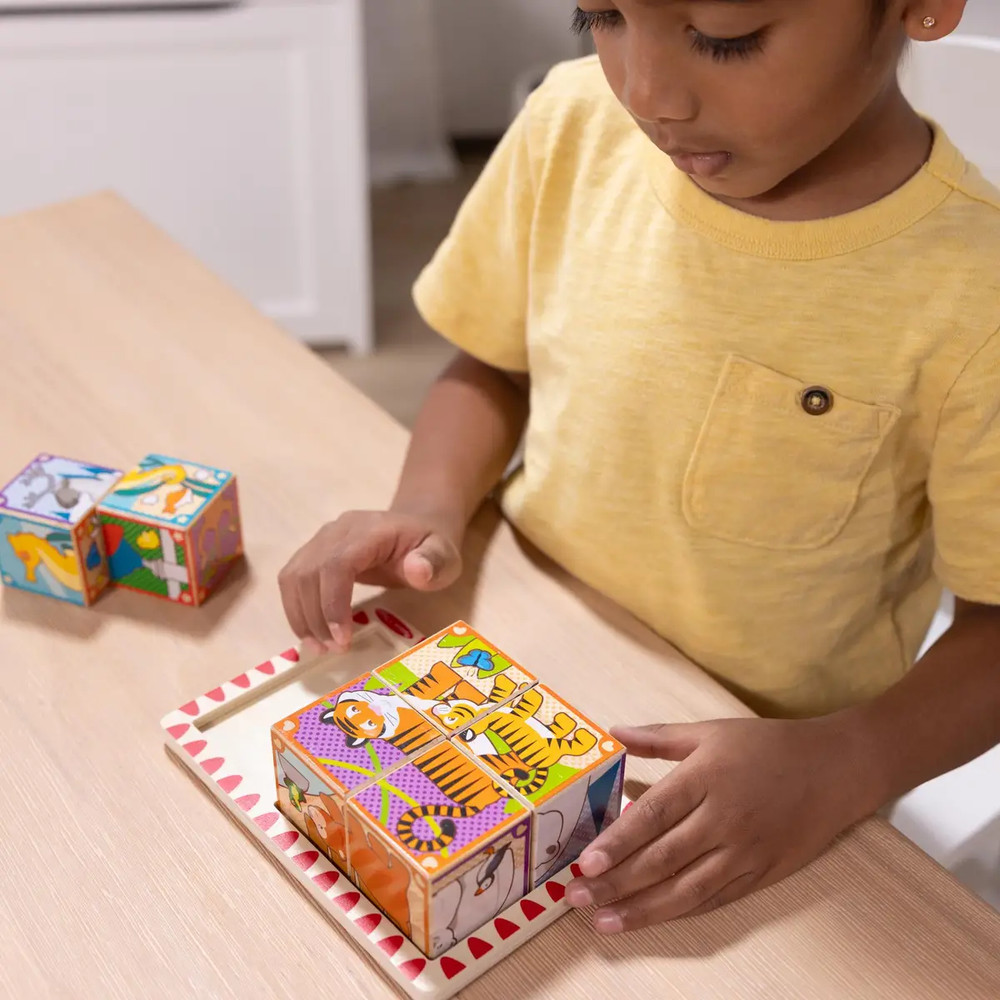 Melissa & Doug 2 in 1 Wood Cube Puzzle