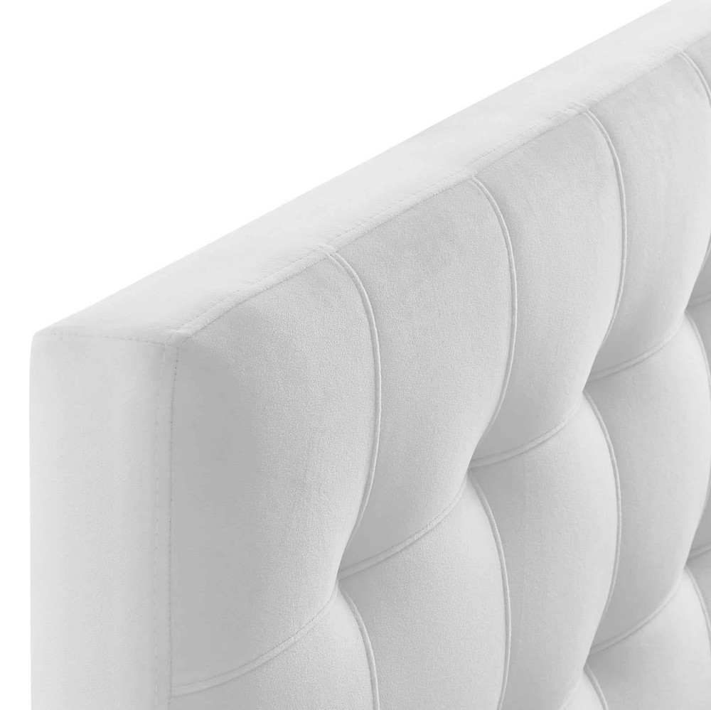 Modway Lily Biscuit Tufted Twin Performance Velvet Headboard, White