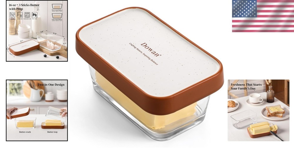 Stylish and Functional Butter Keeper with Ceramic Lid - Dishwasher Safe Elegance