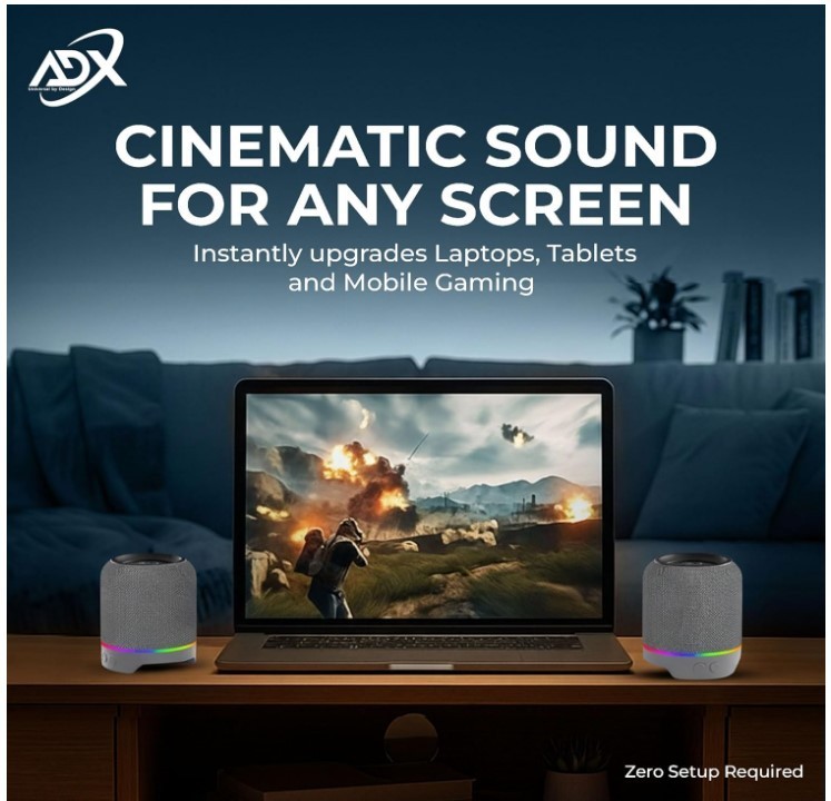 ADX True Wireless Stereo Split Speakers – Detachable Wireless 5.3 System.