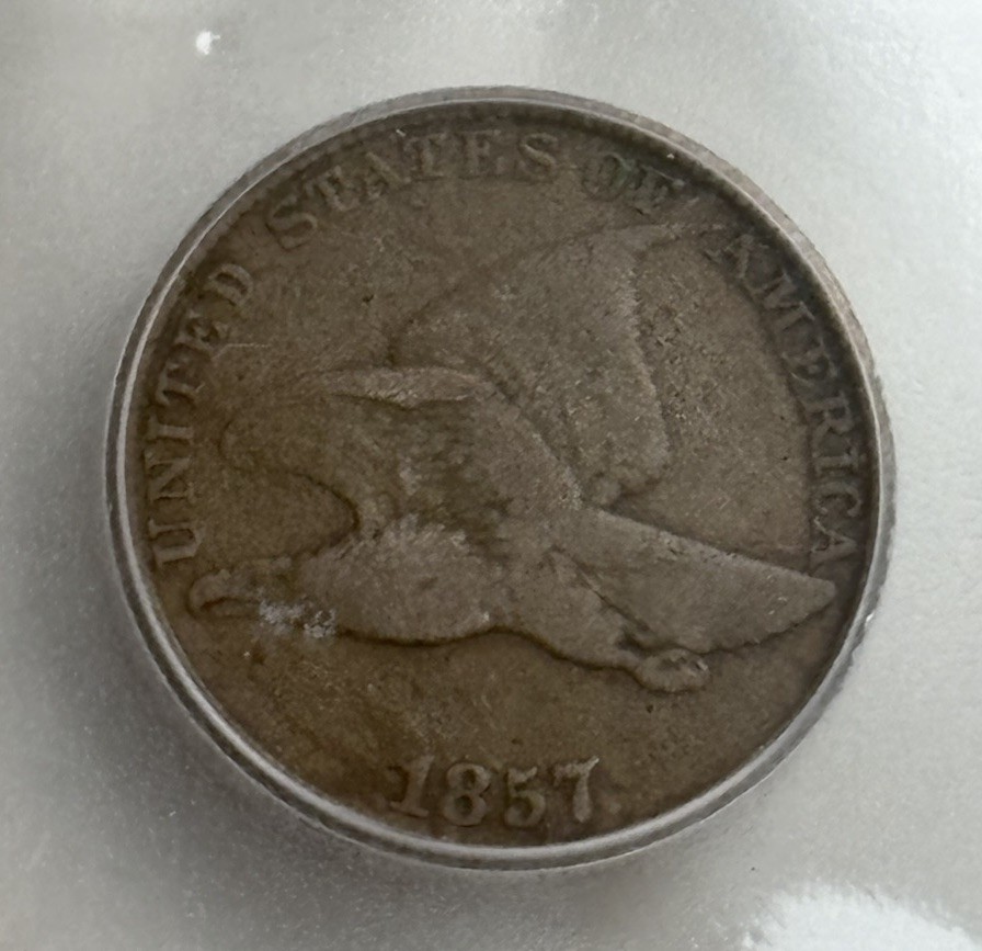 1857 Flying Eagle Cent 1c ICG VG10 Problem Free Beauty!