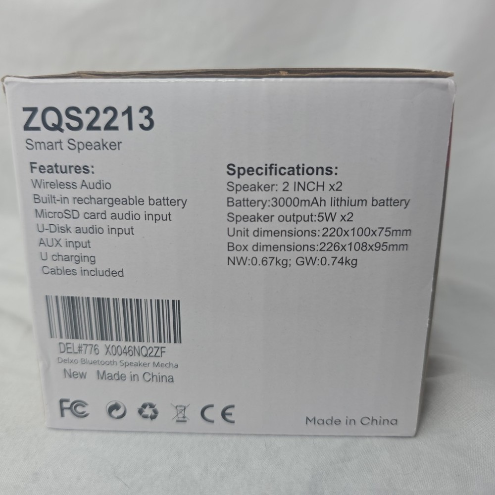 Mecha Led Speaker Light Up Bluetooth Rechargeable Aux Input Micro SD (CUP)