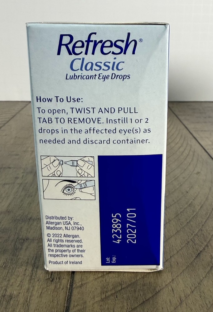 Refresh Classic Lubricant Eye Drops Single-Use Containers 30 EA 2 Boxes EXP 1/27