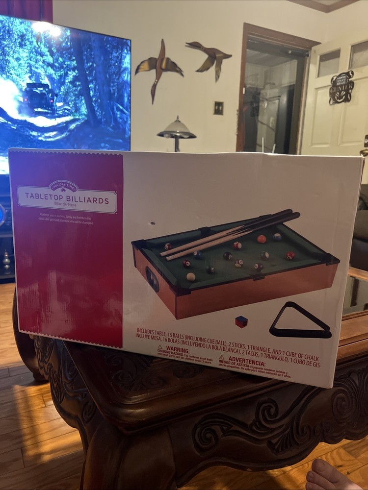 Tabletop Billiards Complete Portable Pool Table Set 20"x12"